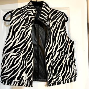 Zebra print vintage vest reversible